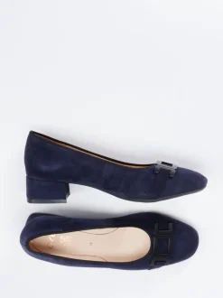 Ara – Blockabsatz-Pumps aus Veloursleder Dunkelblau