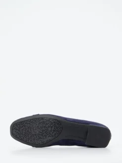 Ara – Blockabsatz-Pumps aus Veloursleder Dunkelblau