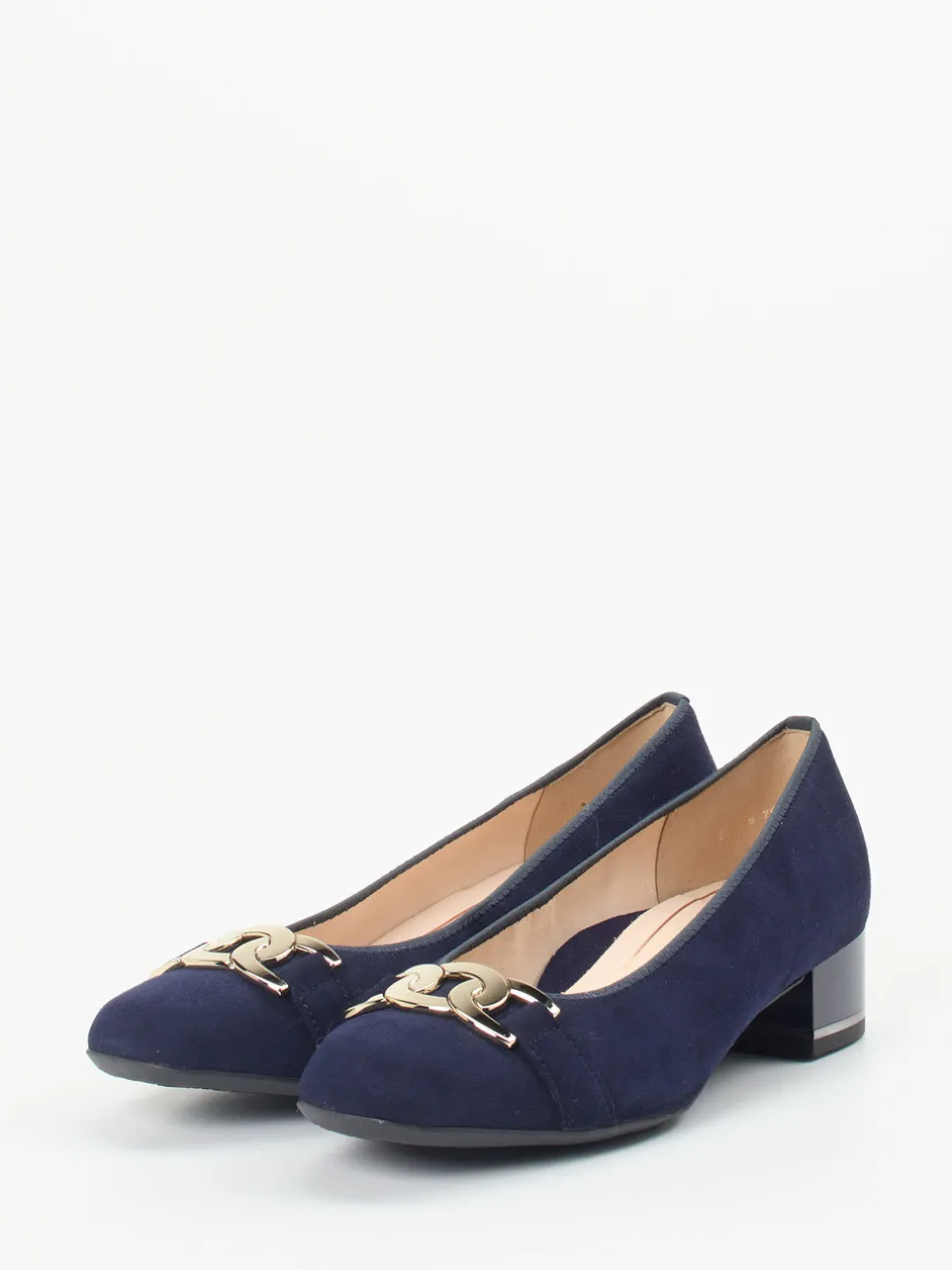 Ara – Blockabsatz-Pumps aus Veloursleder Dunkelblau