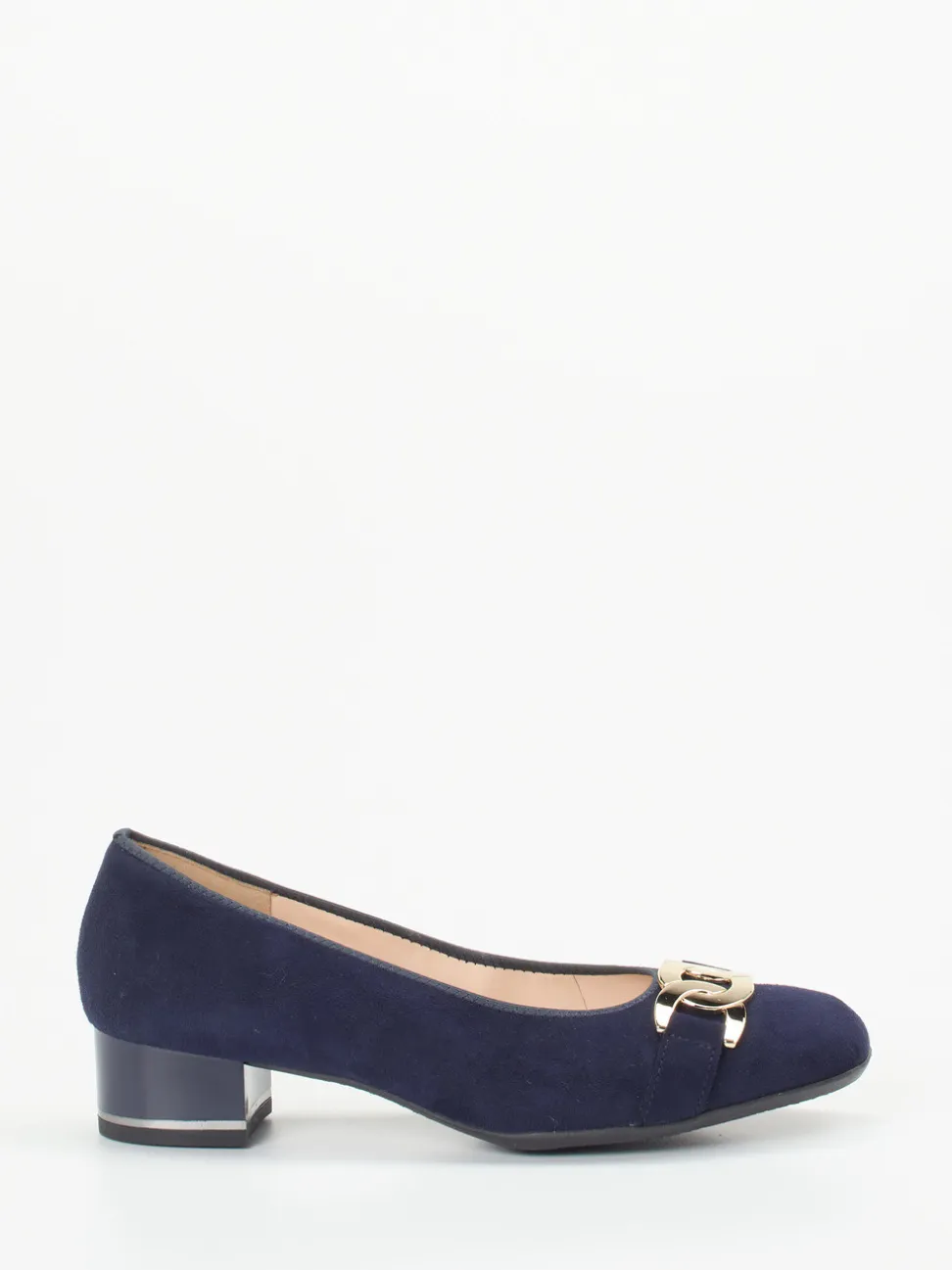 Ara – Blockabsatz-Pumps aus Veloursleder Dunkelblau