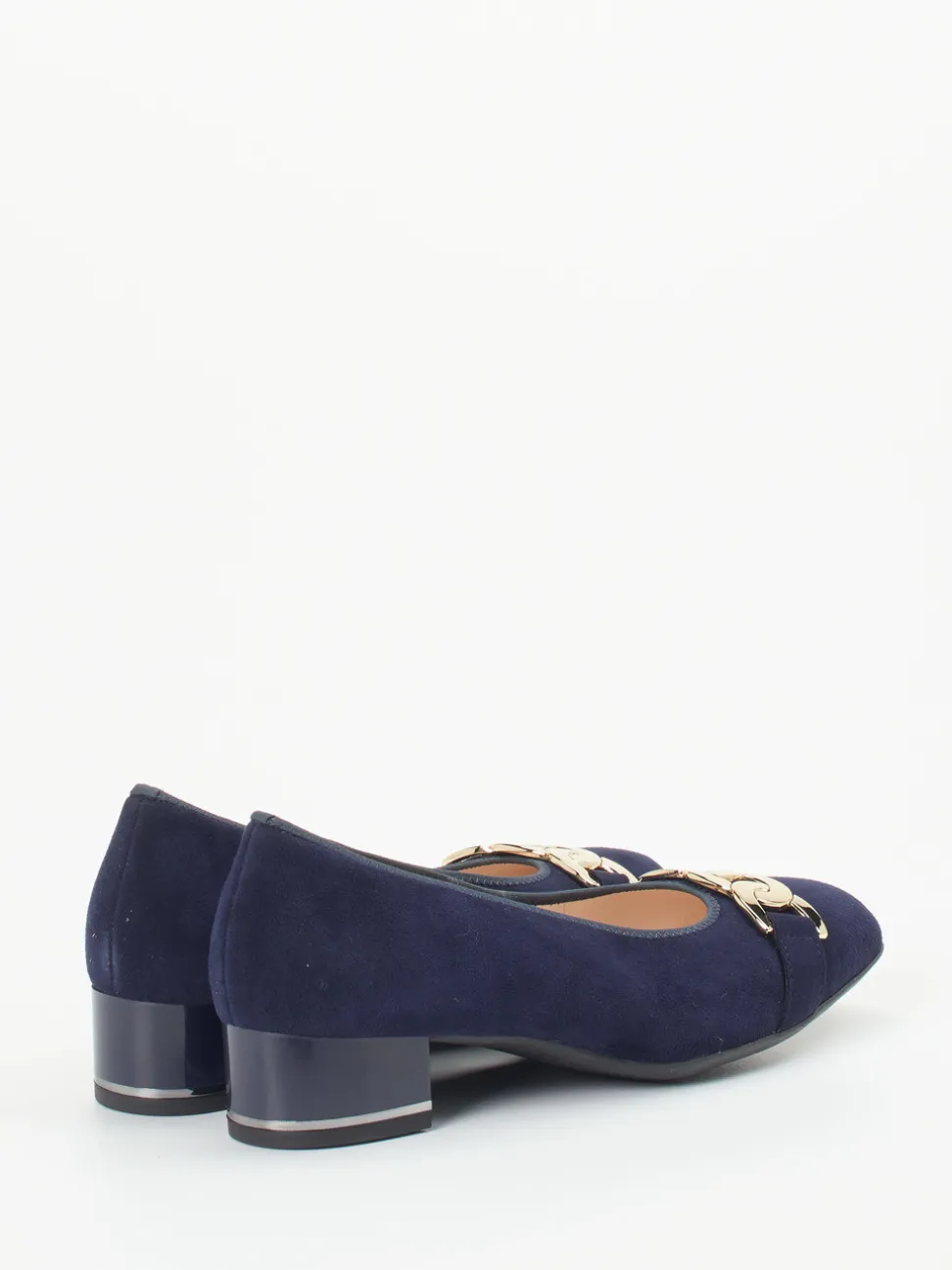 Ara – Blockabsatz-Pumps aus Veloursleder Dunkelblau