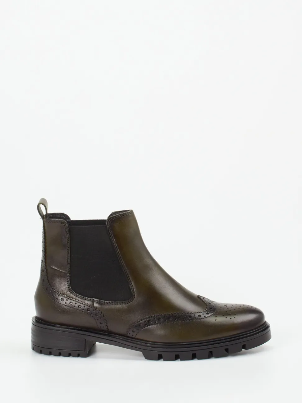 Ara – Chelsea-Stiefelette aus Kalbleder olivgrün