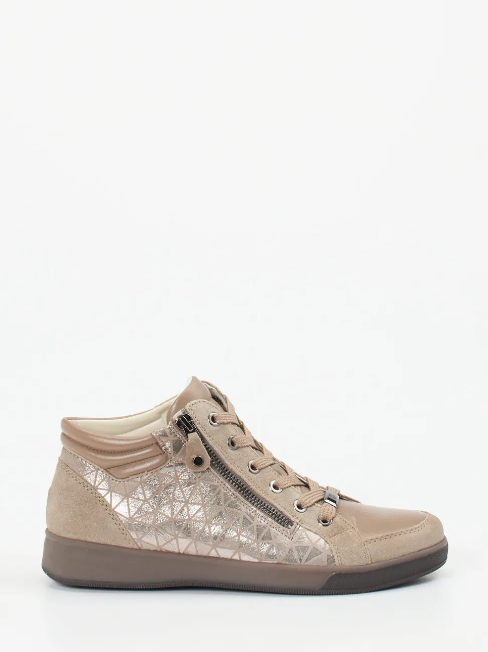 Ara – High-Top Sneaker aus geprägtem Leder beige