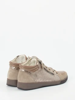 Ara – High-Top Sneaker aus geprägtem Leder beige