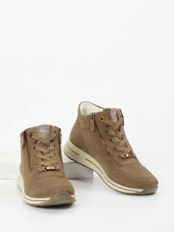 Ara – High-Top Sneaker aus Veloursleder braun