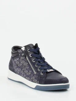 Ara – High-Top-Sneaker aus Metallicleder Dunkelblau