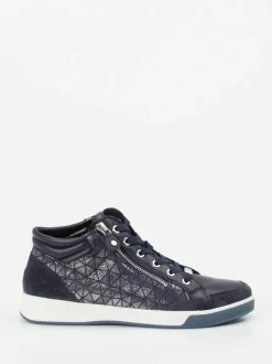 Ara – High-Top-Sneaker aus Metallicleder Dunkelblau