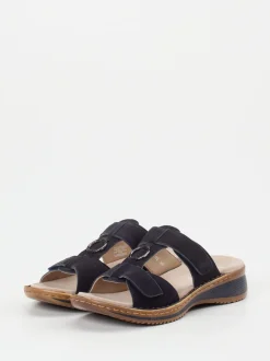 Ara – Komfort-Pantolette aus Veloursleder Dunkelblau