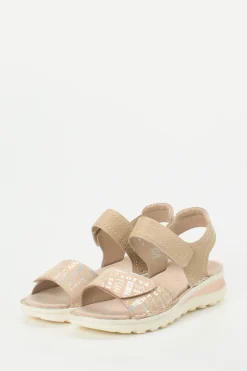 Ara – Komfortsandale aus geprägtem Leder beige