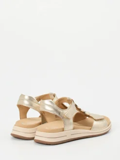 Ara – Komfortsandale aus Metallicleder goldfarben