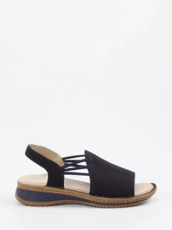 Ara – Komfortsandale aus Veloursleder Blau
