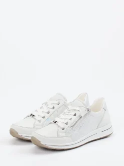 Ara – Komfort-Sneaker aus geprägtem Leder Offwhite