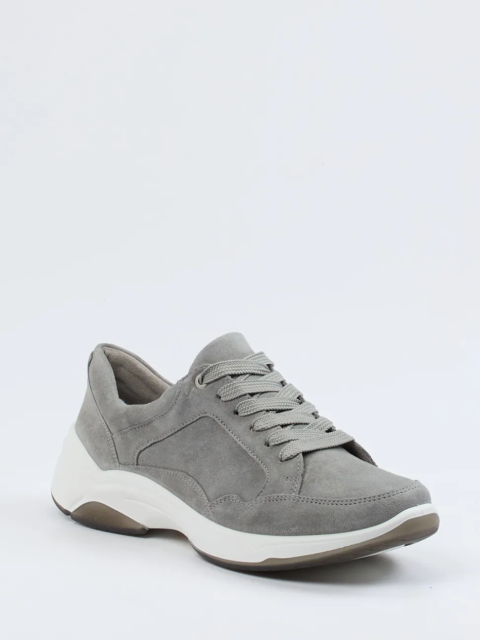 Ara – Komfort-Sneaker aus Veloursleder hellgrau