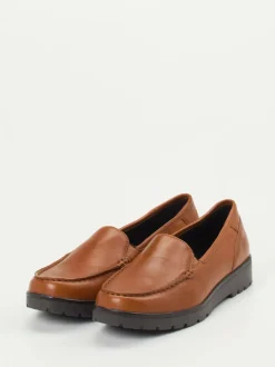 Ara – Loafer aus Kalbleder cognacfarben glänzend