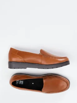 Ara – Loafer aus Kalbleder cognacfarben glänzend