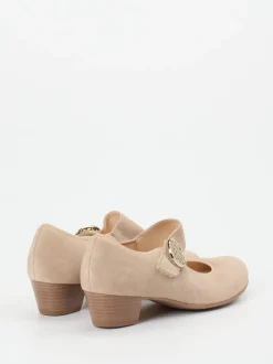 Ara – Mary Jane Pumps aus Veloursleder beige