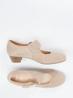 Ara – Mary Jane Pumps aus Veloursleder beige