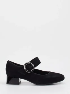 Ara – Mary Jane Pumps aus Veloursleder schwarz