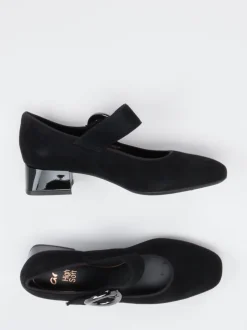 Ara – Mary Jane Pumps aus Veloursleder schwarz