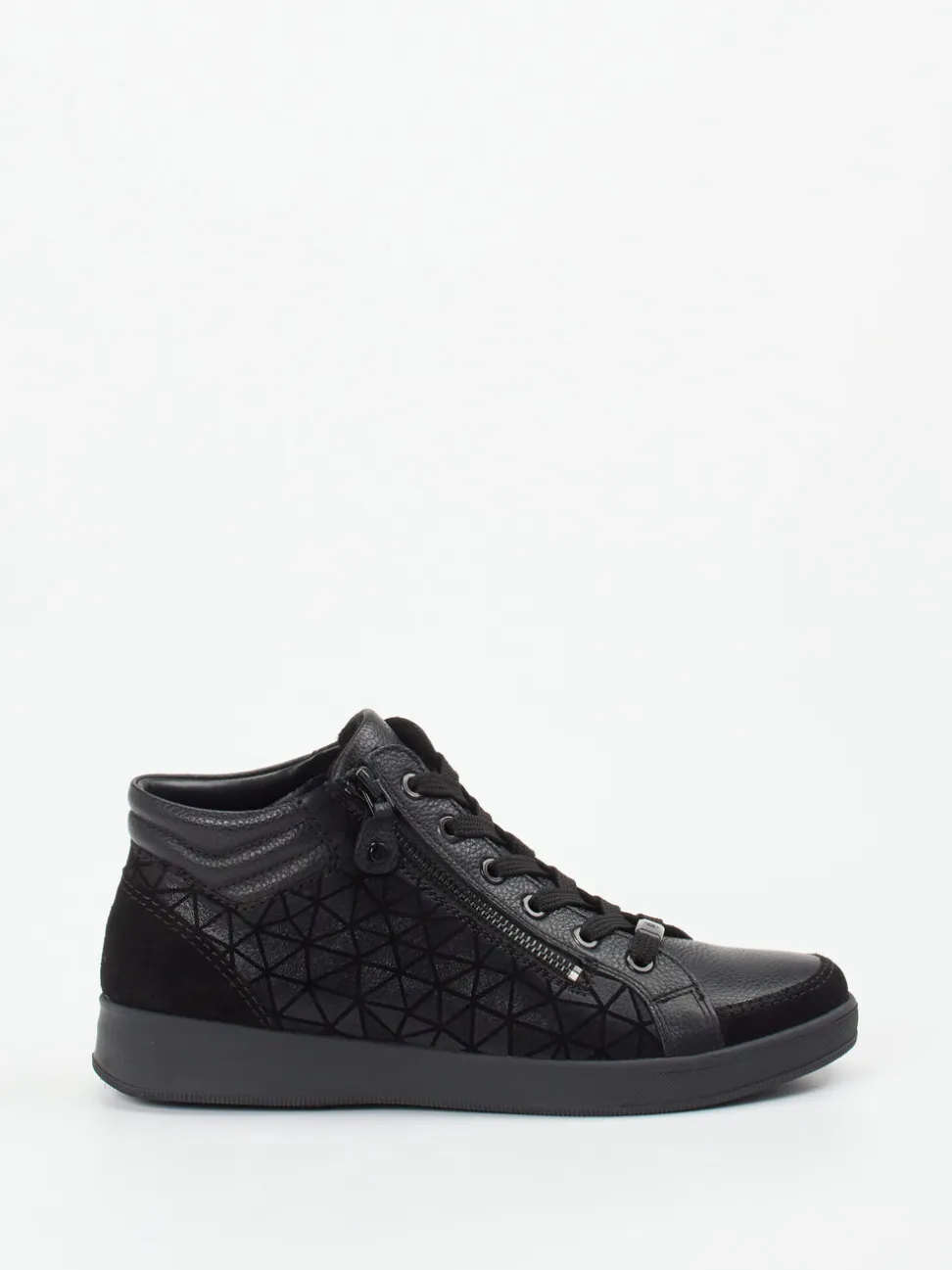 Ara – Mid-Top Sneaker aus Leder Schwarz