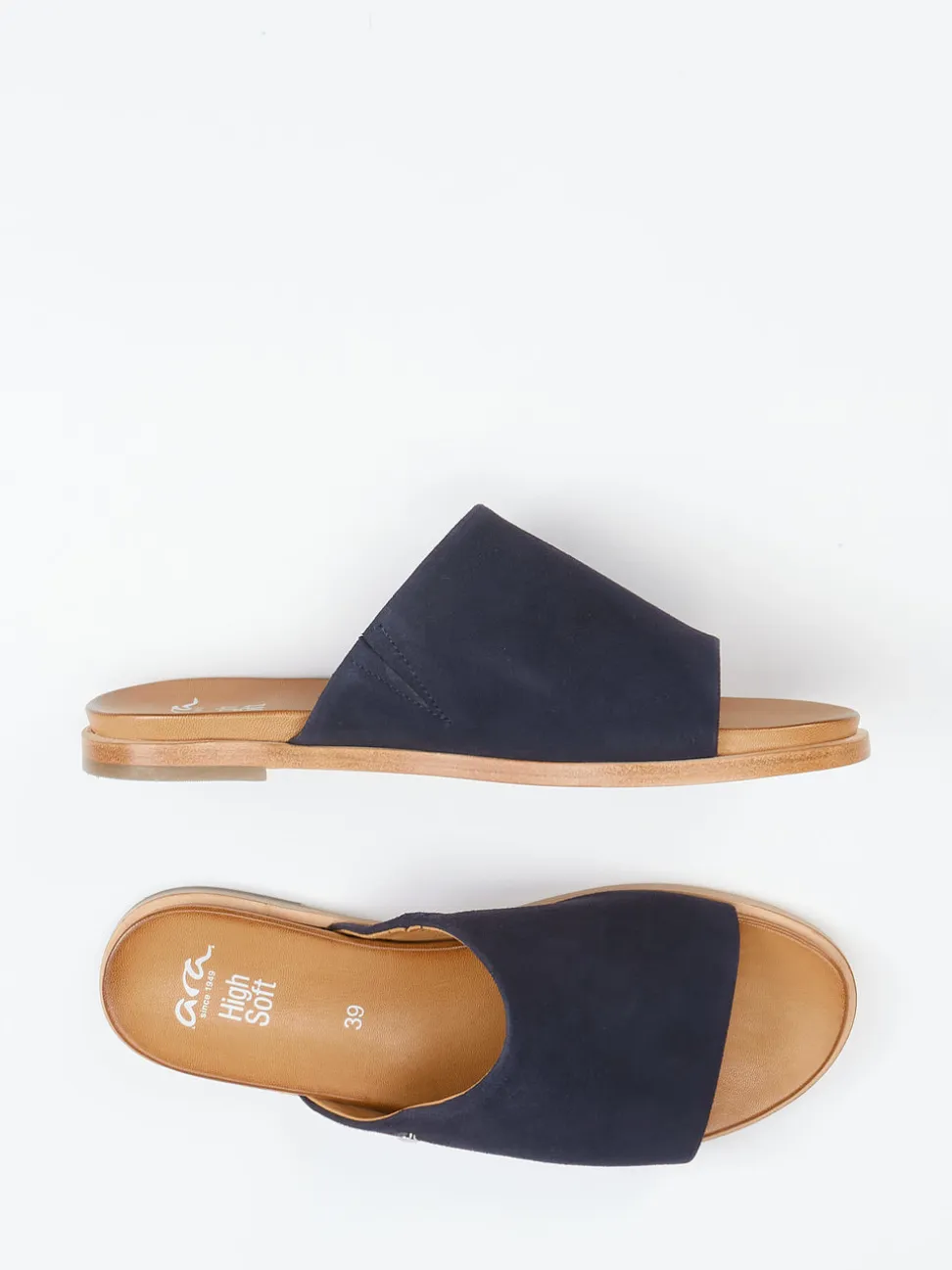 Ara – Pantolette aus Veloursleder Dunkelblau