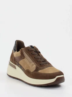 Ara – Plateau-Sneaker aus Veloursleder braun