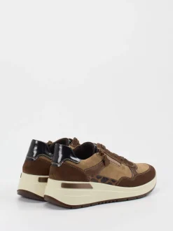 Ara – Plateau-Sneaker aus Veloursleder braun