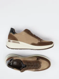 Ara – Plateau-Sneaker aus Veloursleder braun