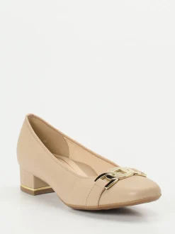 Ara – Pumps aus Kalbleder mit Zierkette beige