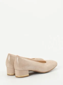 Ara – Pumps aus Metallicleder in Beigegold