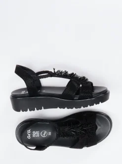 Ara – Sandalette aus geprägtem Leder Schwarz