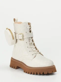 Ara – Schnürboots aus geprägtem Leder in Beige