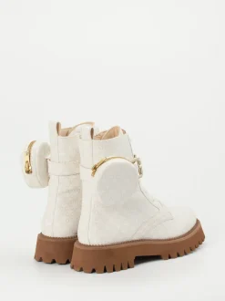 Ara – Schnürboots aus geprägtem Leder in Beige