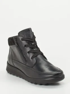 Ara – Schnürboots aus Kalbleder schwarz