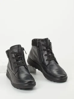 Ara – Schnürboots aus Kalbleder schwarz