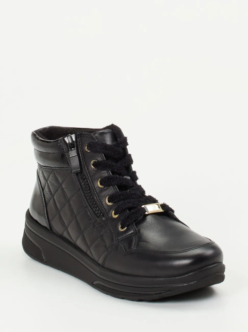Ara – Schnürboots aus Kalbleder in Schwarz