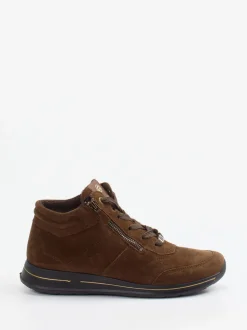 Ara – Schnürboots aus Veloursleder mittelbraun