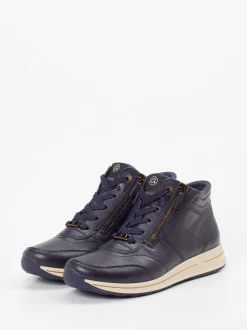 Ara – Schnürstiefelette aus Kalbleder dunkelblau
