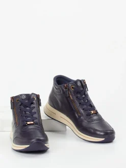 Ara – Schnürstiefelette aus Kalbleder dunkelblau