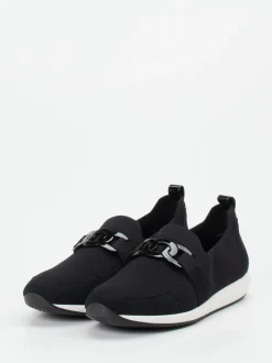 Ara – Slipper aus Textilstrick Schwarz