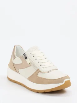 Ara – Sneaker aus Kalbleder in Creme und Beige