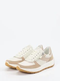 Ara – Sneaker aus Kalbleder in Creme und Beige