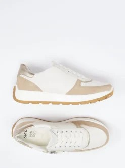 Ara – Sneaker aus Kalbleder in Creme und Beige