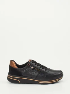 Ara – Sneaker aus Kalbleder in Schwarz mit Metallic-Details