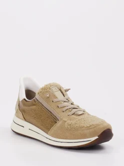 Ara – Sneaker aus Leder-Mix beigegold