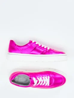 Ara – Sneaker aus Metallicleder in Pink