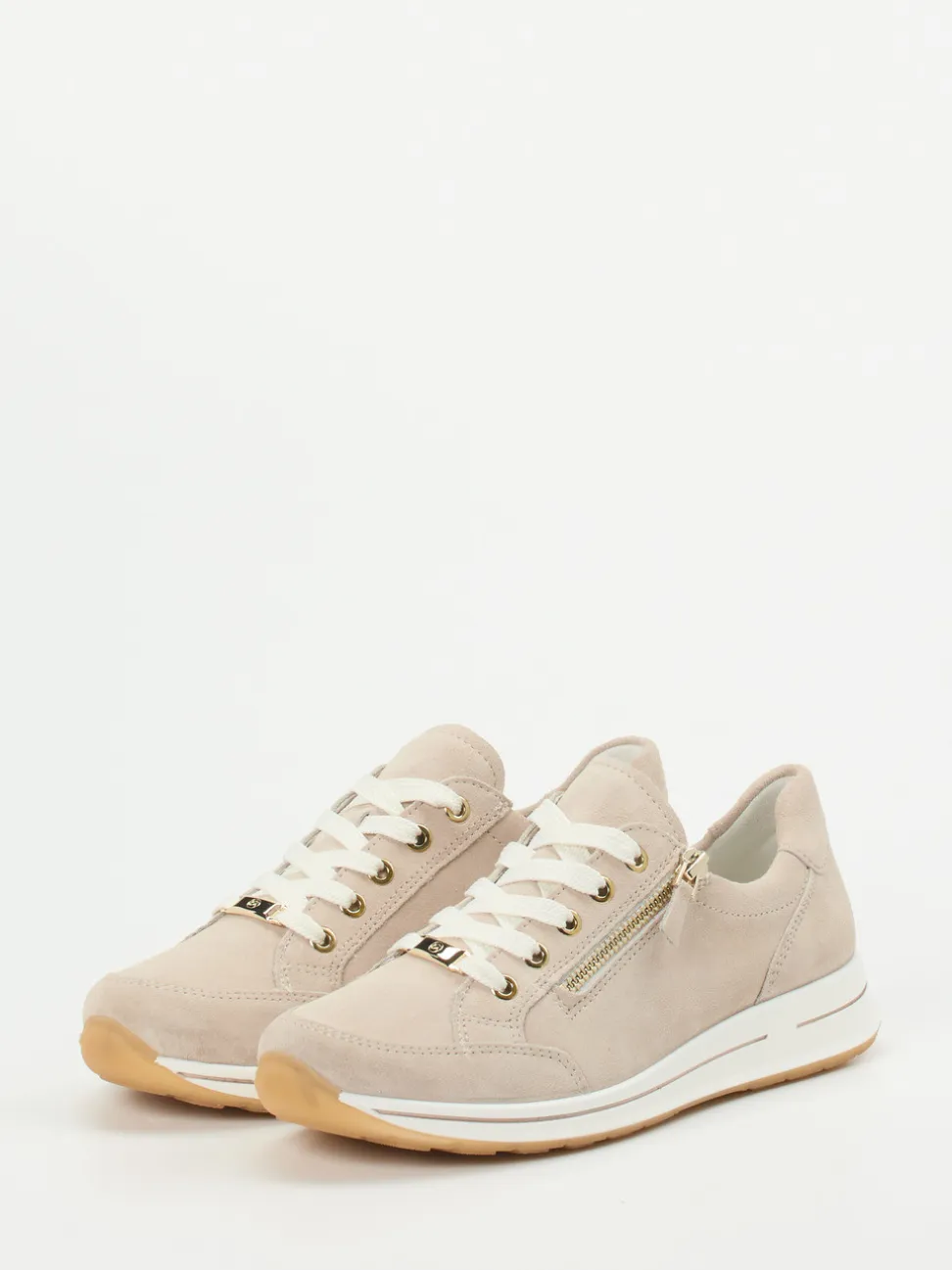 Ara – Sneaker aus Veloursleder in Beige