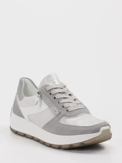 Ara – Sneaker aus Veloursleder Hellgrau