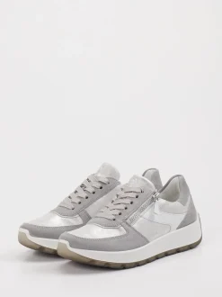 Ara – Sneaker aus Veloursleder Hellgrau