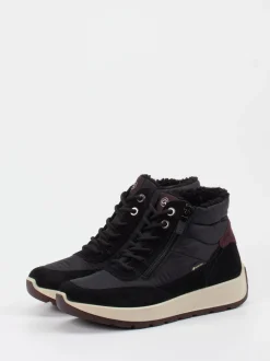 Ara – Stiefeletten aus Veloursleder schwarz gefüttert